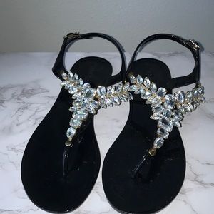 NEW Bamboo® Women’s Jewel T-Strap Jelly Flat Sandals